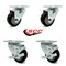 Service Caster 3 Inch Black Polyurethane Wheel Swivel Top Plate Caster Set with 2 Brakes SCC SCC-20S314-PPUB-BLK-2-TLB-2 - alternate 3